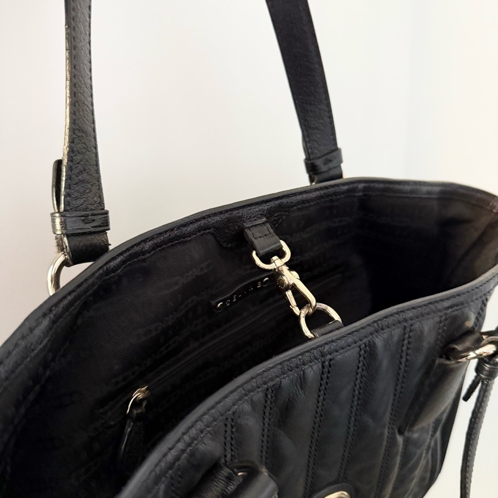 Celine vintage black quilted leather tote with gold carriage medallion - Picture 6 of 11